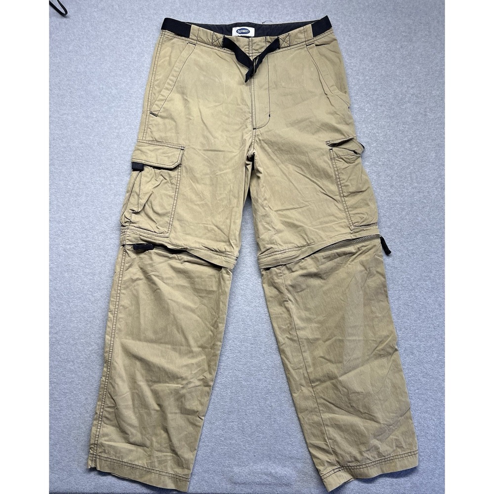 Vintage Old Navy Convertible Cargo Pants Zip Off Khaki Tan Mens 31x32 Y2K